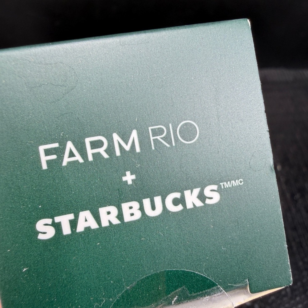 Farm Rio Starbucks Cold Cup Keychain Tropical Banana Print Green Yellow Sealed - Picture 3 of 6